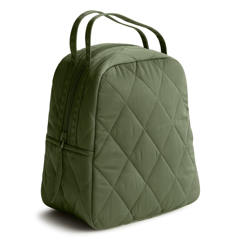 lightweight green quilted lunch bag